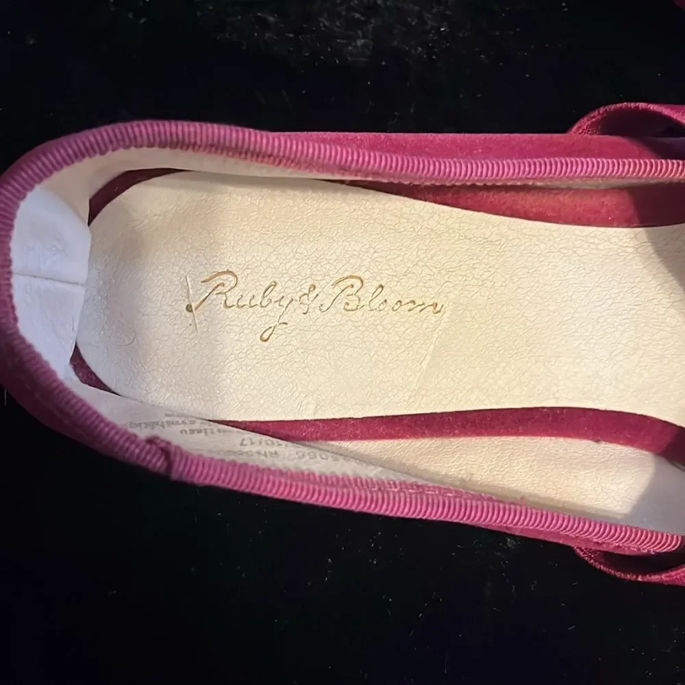 Ruby and Bloom Ballet Flats with Pearl Embellishments